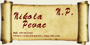 Nikola Pevac vizit kartica